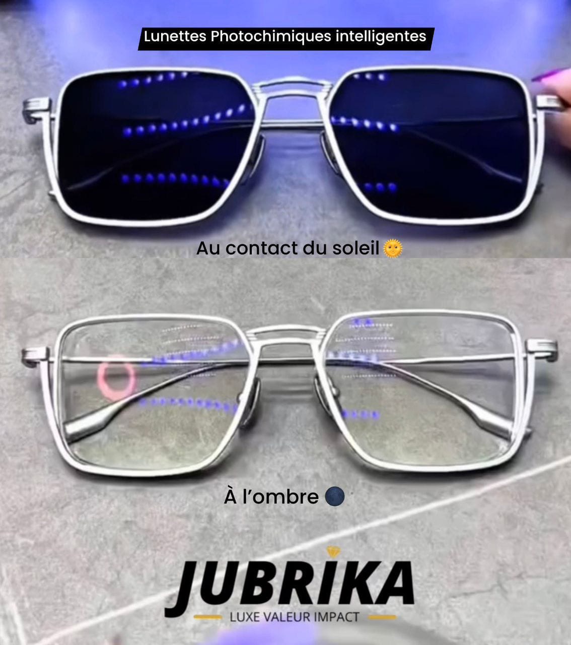 LUNETTES PHOTOCHROMIQUES INTELLIGENTES à effet noir