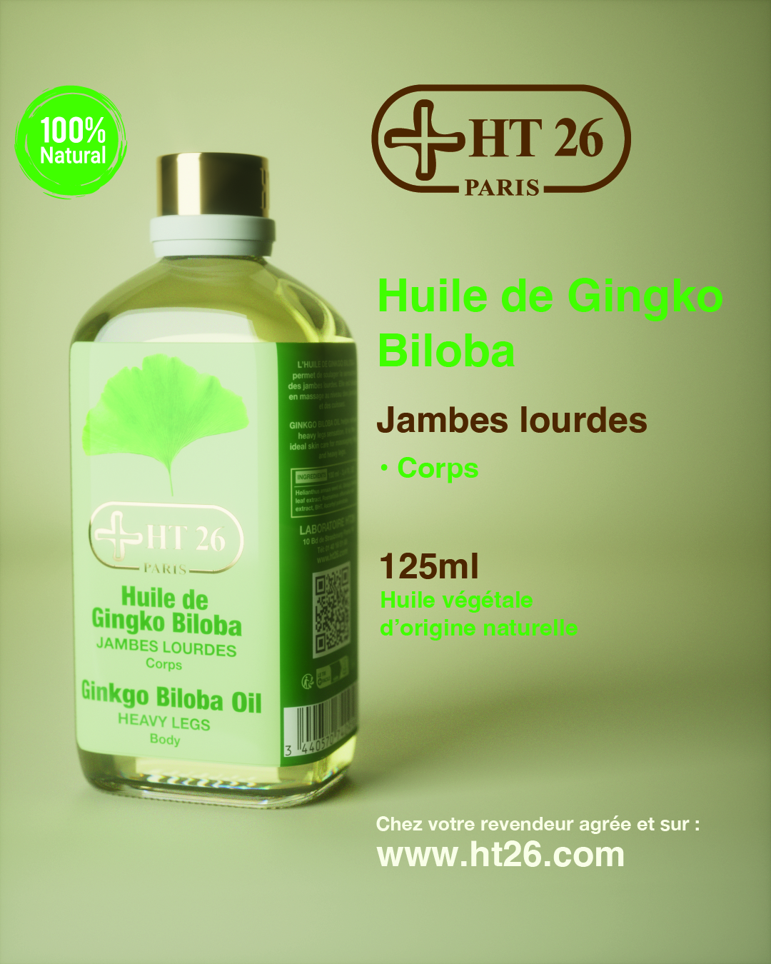 Huile de Ginkgo Biloba HT26