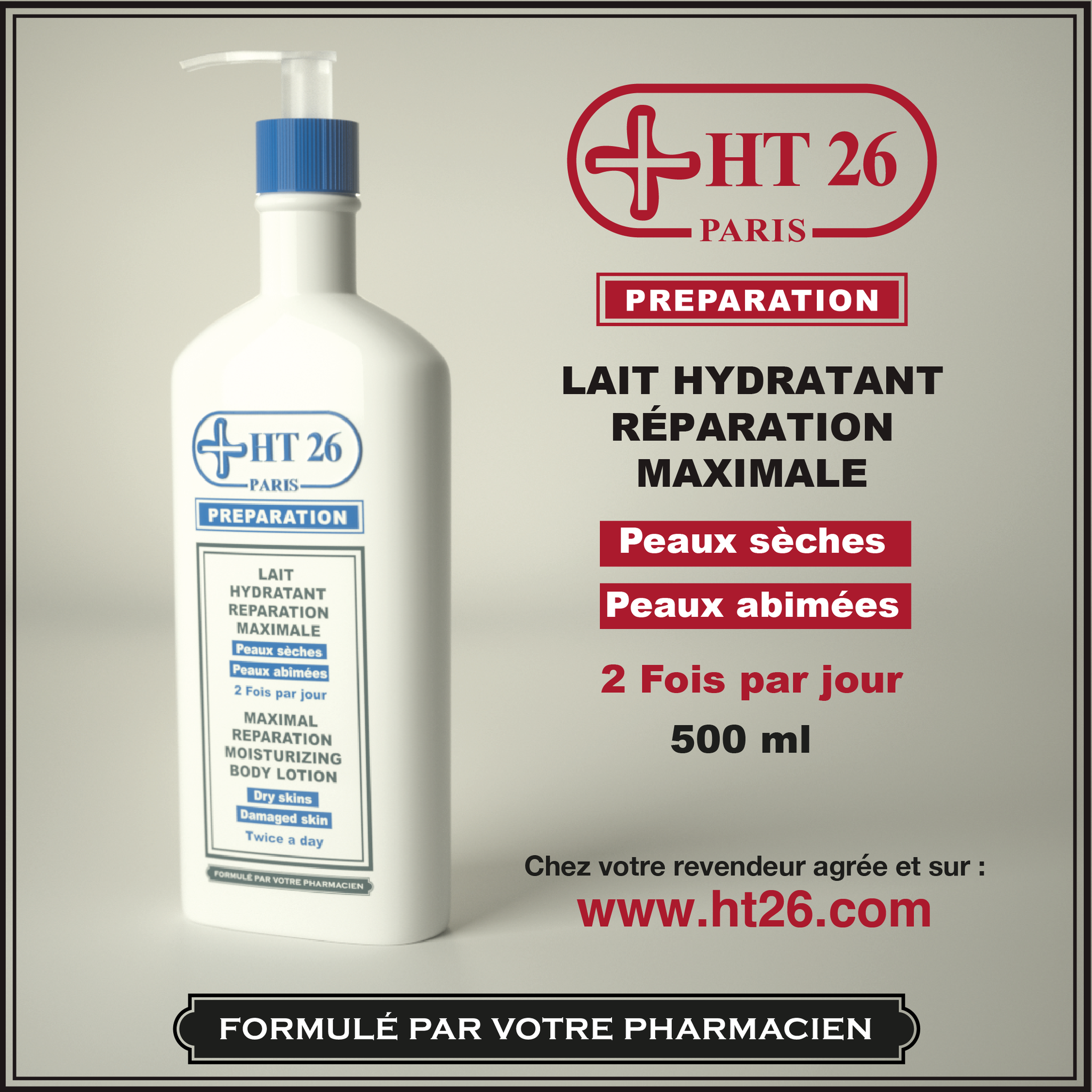 Lait Hydratant Réparation Maximale PRÉPARATION