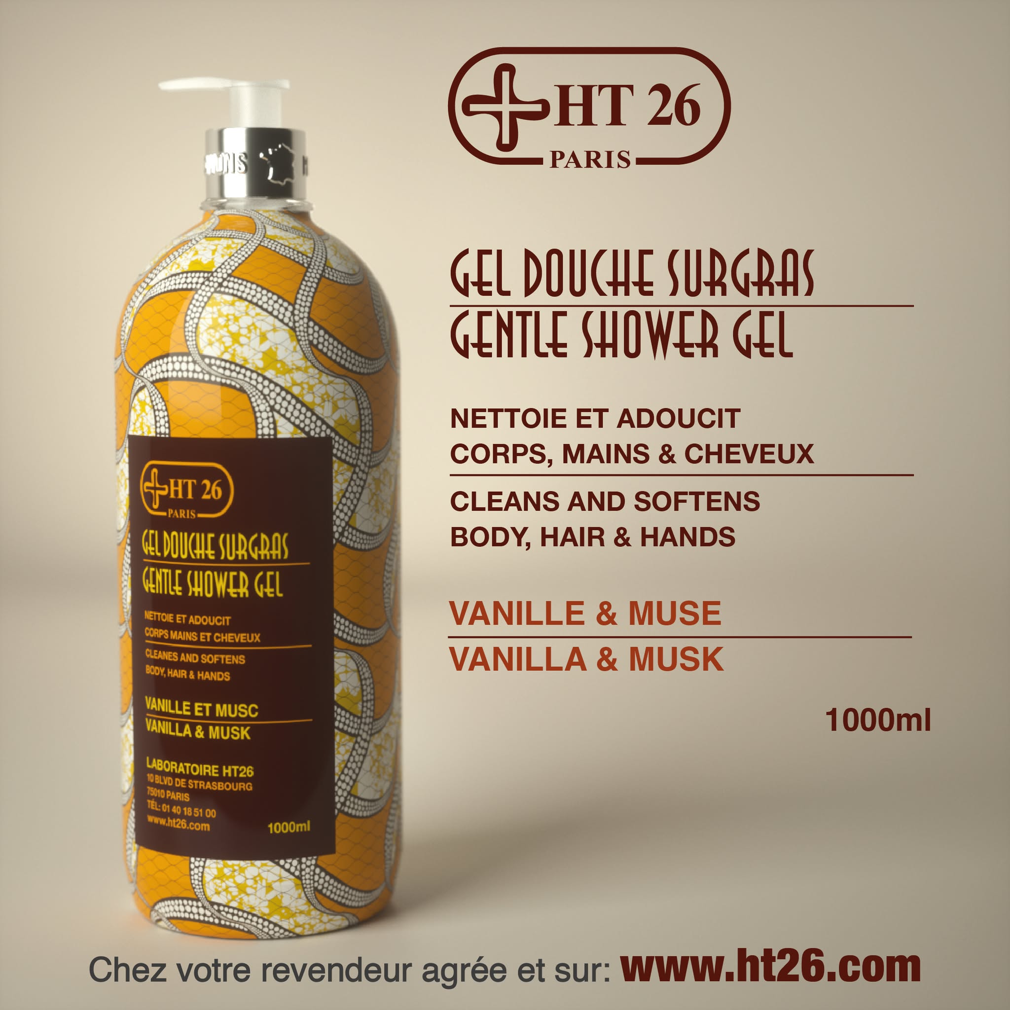 WAX - Gel Douche Surgras Vanille & Musc